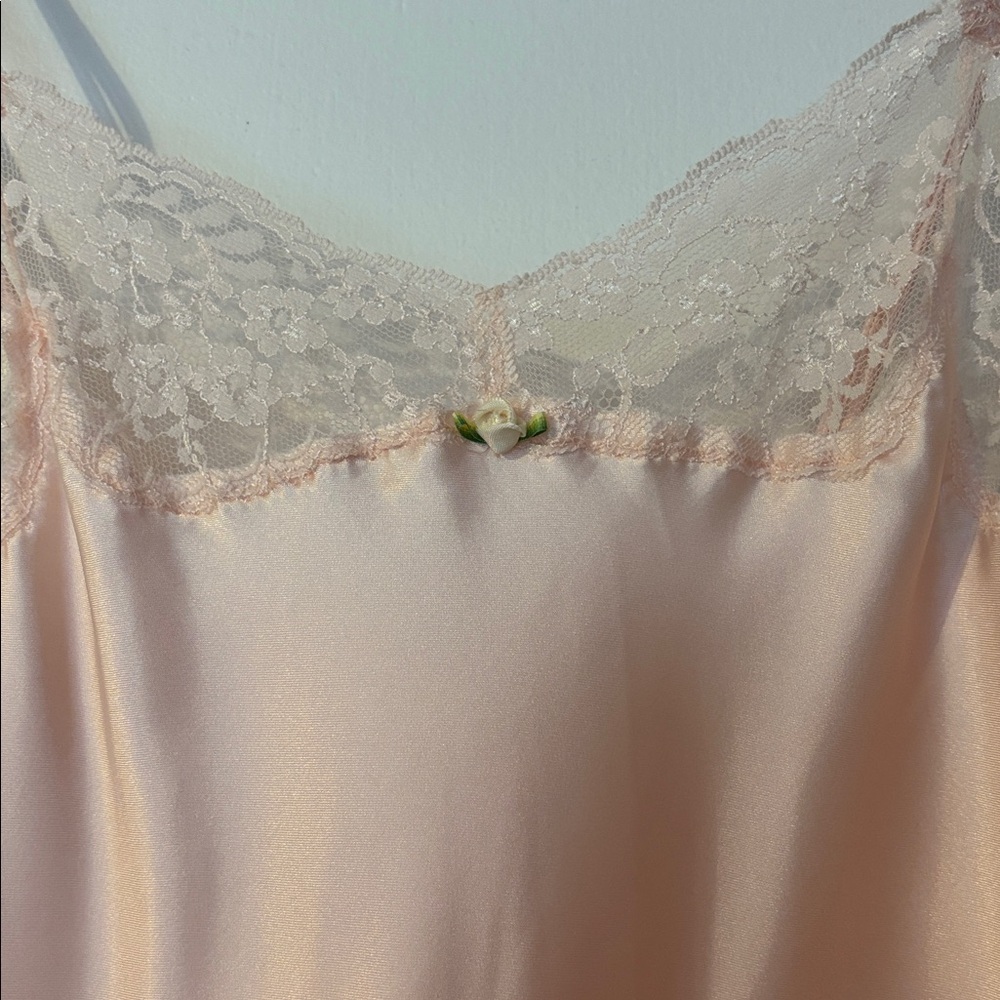 Vintage 80’s Victoria Secret Lace Satin Peach Pink 70s Gold Crown Label Romantic - Picture 9 of 17